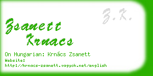 zsanett krnacs business card
