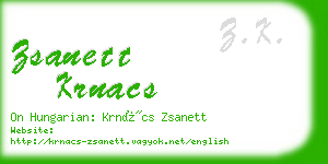 zsanett krnacs business card